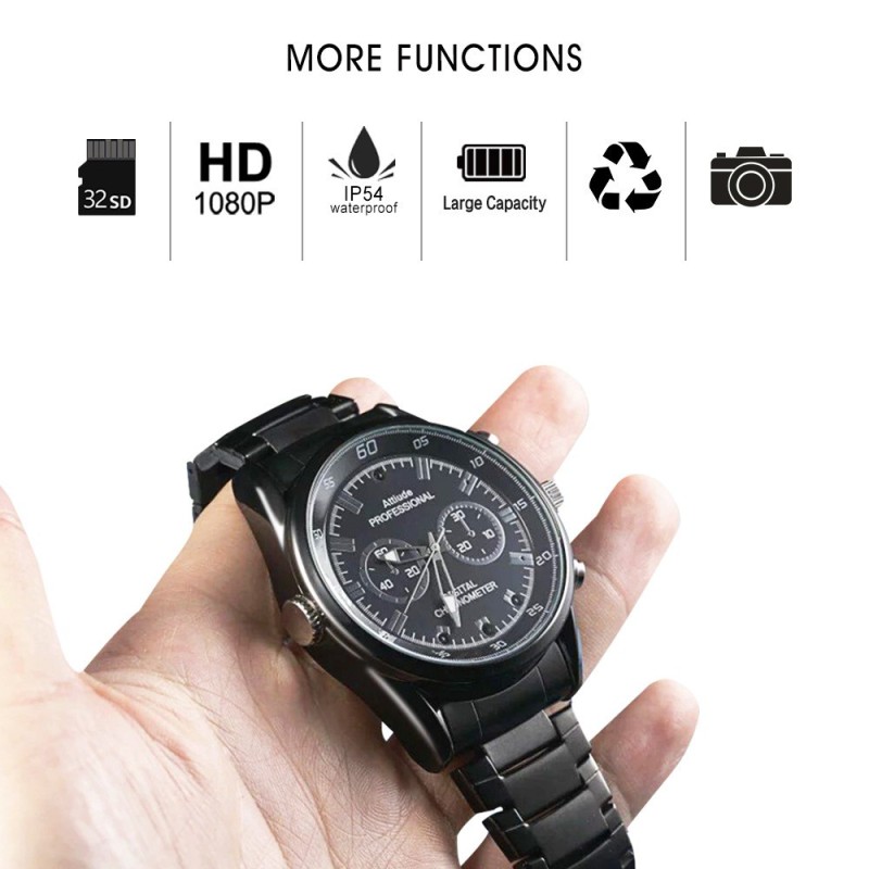 Night vision 1080P full hd Mini Spy Hidden Camera Watch 32GB
